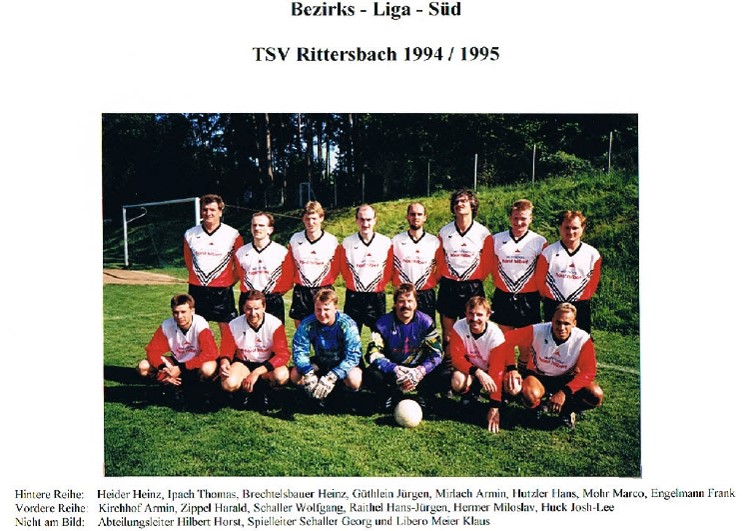 1994-1995-Mannschaft Bezirksliga