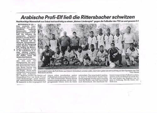 2001; Länderspiel in Rittersbach gegen "Vereinigte Arabische Emirate"